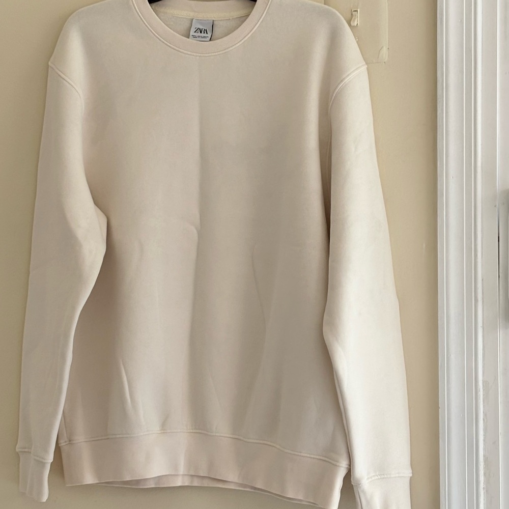 Zara Cream Crewneck Men's Sweater M size - Picture 6 of 10
